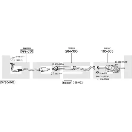 Выхлопная система BOSAL SYS04102 3R 47IN 539640 изображение 0