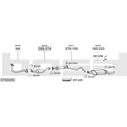 Выхлопная система BOSAL OO0H3C 0 539728 SYS04200 изображение 0