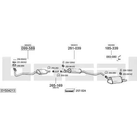 Выхлопная система BOSAL IGF M7G 539741 SYS04213 изображение 0