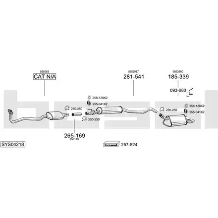 Выхлопная система BOSAL XC5 V78 SYS04218 539746 изображение 0
