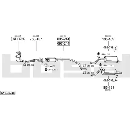 Выхлопная система BOSAL ETJ 4S 539774 SYS04248 изображение 0