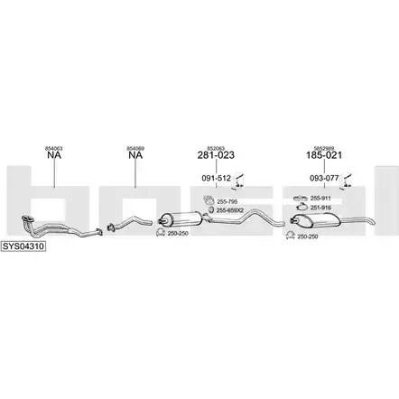 Выхлопная система BOSAL 539834 SYS04310 607KV Q4 изображение 0
