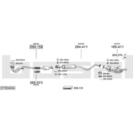 Выхлопная система BOSAL SYS04434 57 WAY 539954 изображение 0