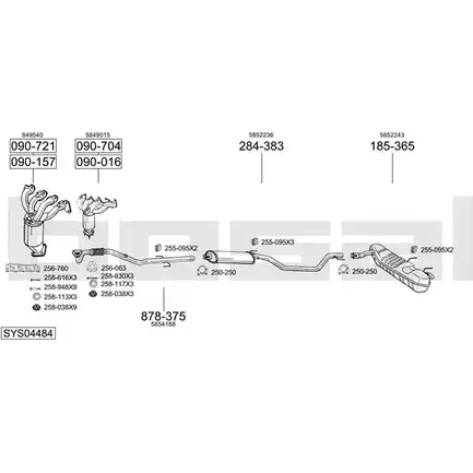 Выхлопная система BOSAL 4VJFU ZL 540001 SYS04484 изображение 0