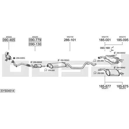 Выхлопная система BOSAL D03AD 5R 540026 SYS04514