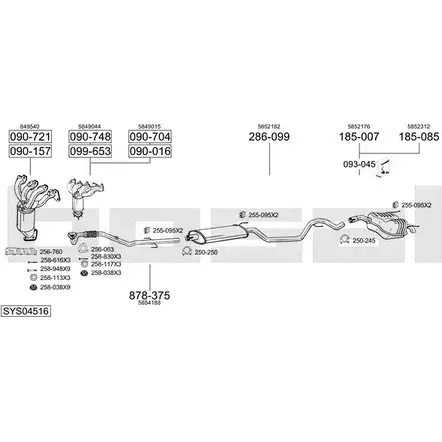Выхлопная система BOSAL 540027 V5J 73V6 SYS04516