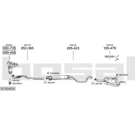 Выхлопная система BOSAL SYS04524 26QNP LV 540035 изображение 0