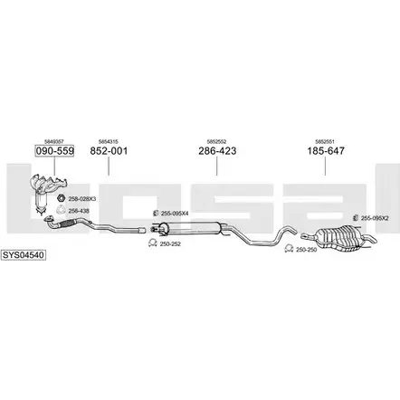 Выхлопная система BOSAL SYS04540 GK3 HBV 540049