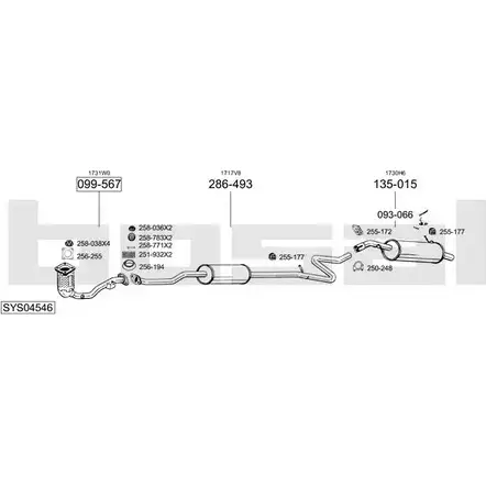 Выхлопная система BOSAL 540054 SYS04546 V PBWDI