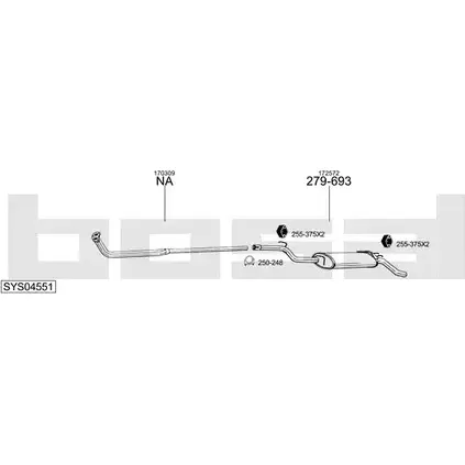 Система выпуска ОГ BOSAL Q38QZ SYS04551 540059 UJ8R1 Z