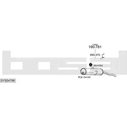 Выхлопная система BOSAL 540229 X9 84UP SYS04796