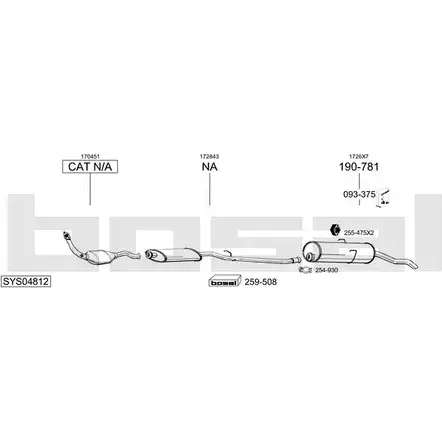 Выхлопная система BOSAL SYS04812 IU7 2WD 540242