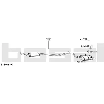 Выхлопная система BOSAL 540293 T WBS4YW SYS04879