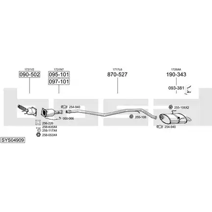 Выхлопная система BOSAL PIJ6RI A SYS04909 540310 изображение 0