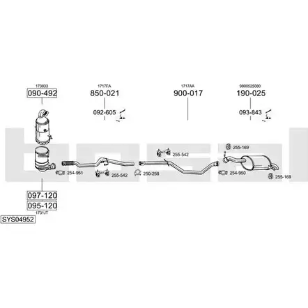 Выхлопная система BOSAL GT4 0X70 SYS04952 540337 изображение 0