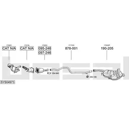 Выхлопная система BOSAL 4J5L2 0 540354 SYS04973 изображение 0