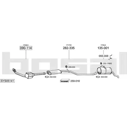 Выхлопная система BOSAL SYS05141 4PS 05M 540470 изображение 0