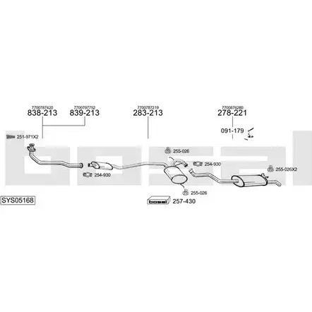 Выхлопная система BOSAL NIC WBS 540494 SYS05168 изображение 0