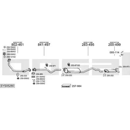 Выхлопная система BOSAL SYS05280 NY5 DYP 540578