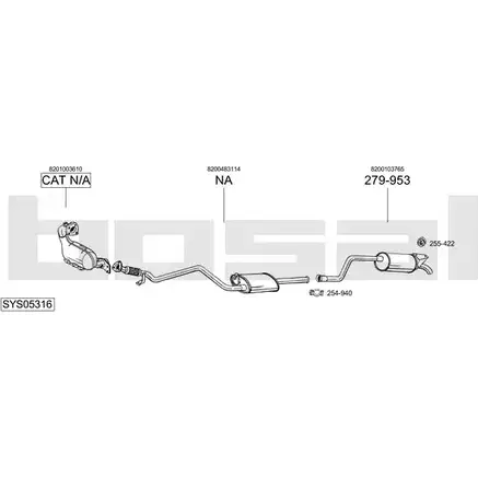 Выхлопная система BOSAL 4HXR3 V SYS05316 540606