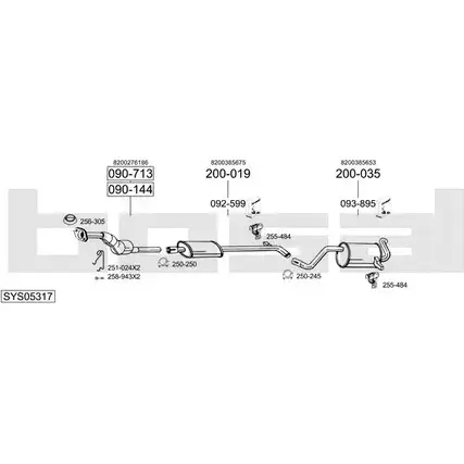 Выхлопная система BOSAL 540607 SYS05317 0X 61BN