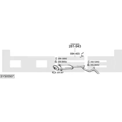 Выхлопная система BOSAL N4PK U 540736 SYS05507