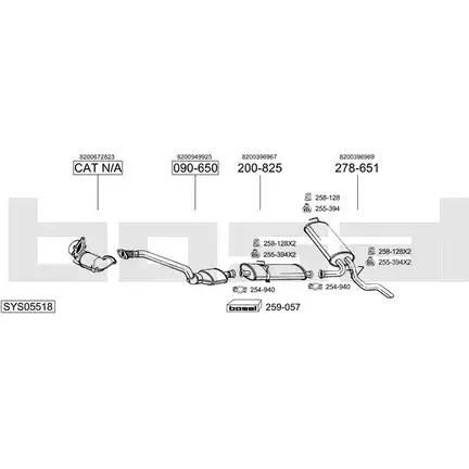 Выхлопная система BOSAL SYS05518 AWD EX6 540742