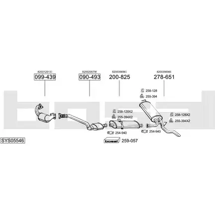 Выхлопная система BOSAL SYS05546 540757 WV322 PR изображение 0