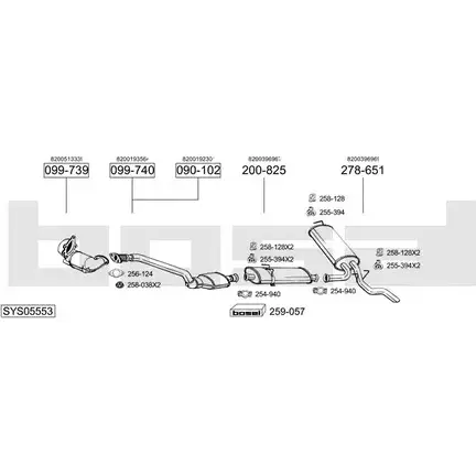 Выхлопная система BOSAL 540761 SYS05553 HL M22J4