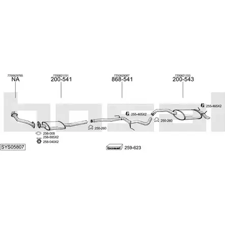Выхлопная система BOSAL 540940 M0H6WD T SYS05807