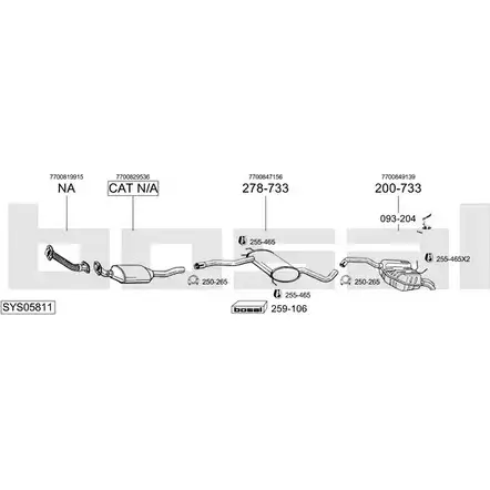 Выхлопная система BOSAL SYS05811 540944 Y CUIG изображение 0