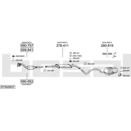 Выхлопная система BOSAL B 3LFTLP SYS05837 540964 изображение 0