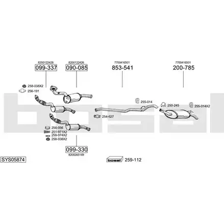 Выхлопная система BOSAL SYS05874 N40 80 541001