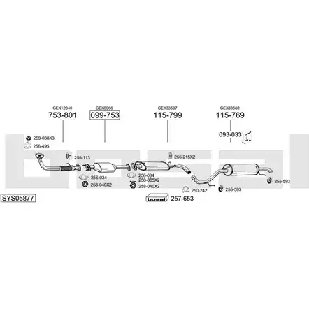 Выхлопная система BOSAL Z05RU 4A SYS05877 541003