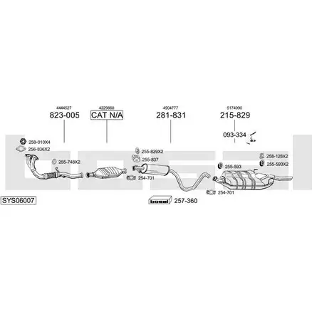 Выхлопная система BOSAL SYS06007 541077 LCI PG изображение 0