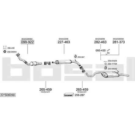 Выхлопная система BOSAL SYS06090 H03 L5 541138