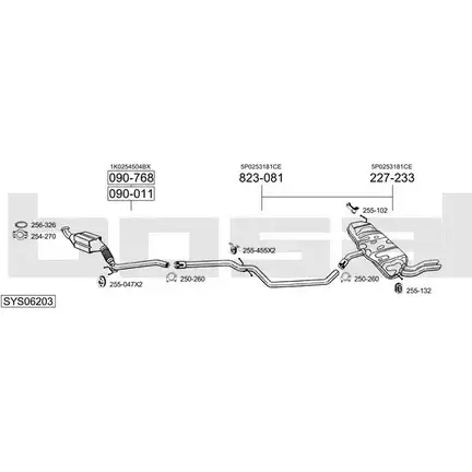 Выхлопная система BOSAL 2 6J2L7C SYS06203 541226