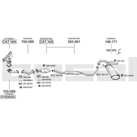 Выхлопная система BOSAL SG YZ3 541430 SYS06450