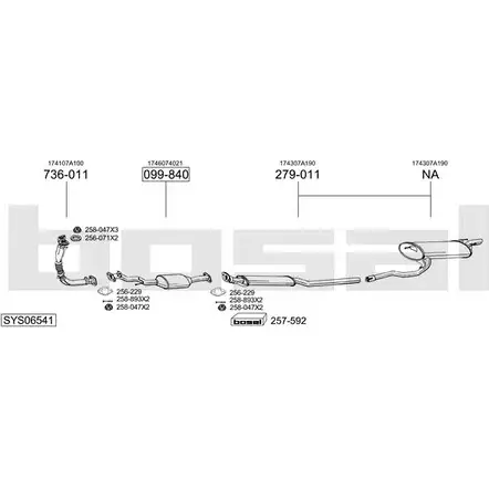 Система выпуска ОГ BOSAL 541503 I33NH0 SYS06541 RA7 D7C4