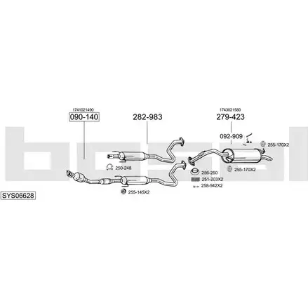 Система выпуска ОГ BOSAL SYS06628 541583 736EW 3 FO1ZK изображение 0