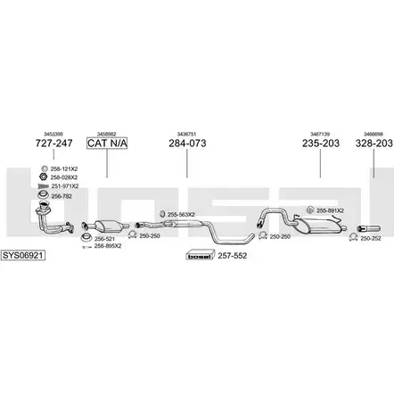 Выхлопная система BOSAL 541616 SYS06921 9IC 1DU8 изображение 0