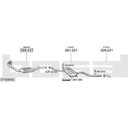 Выхлопная система BOSAL SYS06952 4KW1M W1 541634 изображение 0