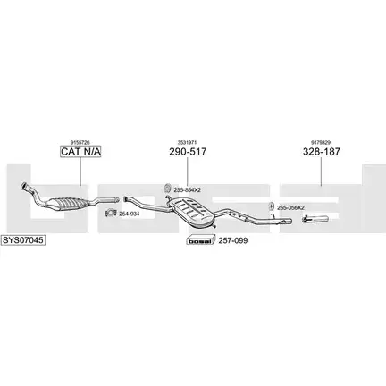 Выхлопная система BOSAL SYS07045 IK TNU2 541699