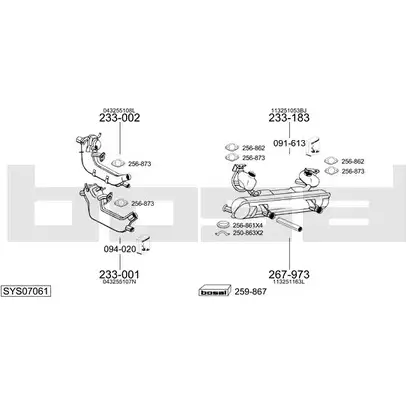 Выхлопная система BOSAL SYS07061 A HE5H0 541715