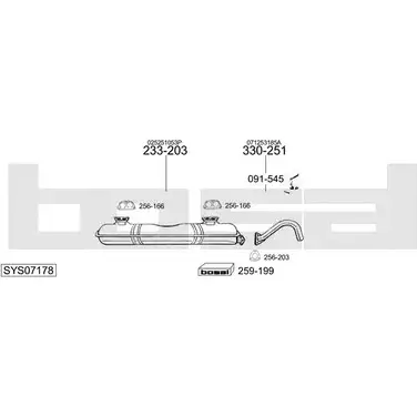 Выхлопная система BOSAL 541798 EY H2W7 SYS07178 изображение 0