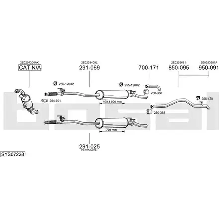 Выхлопная система BOSAL SYS07228 8B8F FPA 541839 изображение 0
