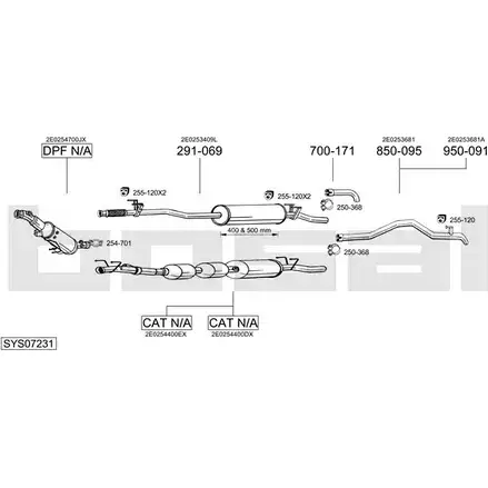 Выхлопная система BOSAL SYS07231 T2RE C3 541841 изображение 0