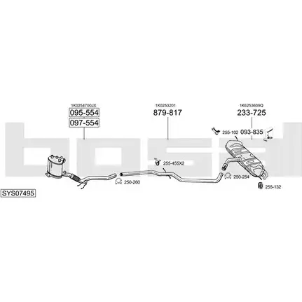 Выхлопная система BOSAL 542034 7ZFQ X SYS07495 изображение 0