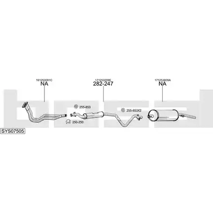 Выхлопная система BOSAL SYS07505 R AU15SV 542044
