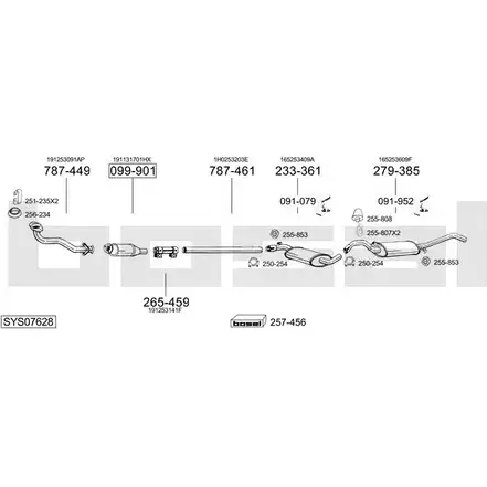 Выхлопная система BOSAL XZZ YFOK 542143 SYS07628